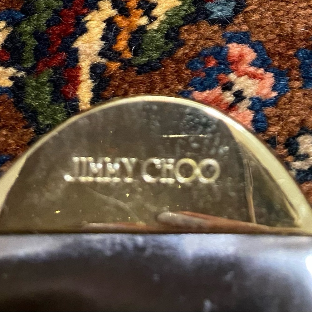 Jimmy Choo Pela Silver T-Strap Cork Platform Wedge Sandal Size 41 - Picture 5 of 16